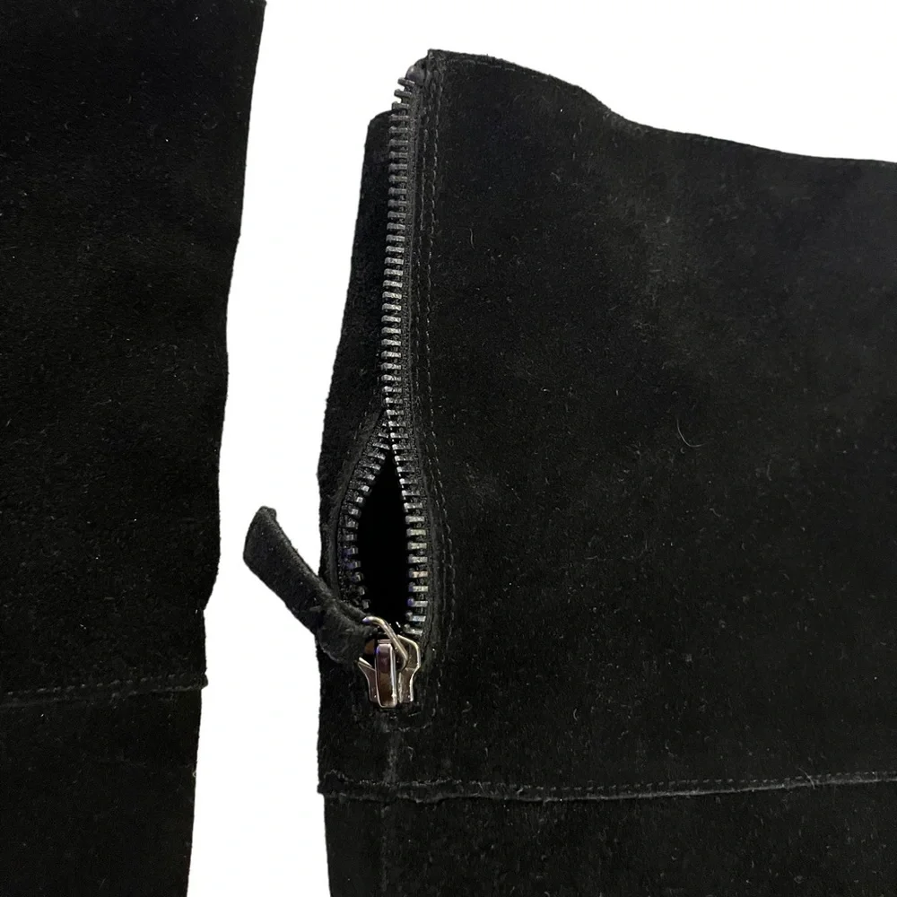 Steve Madden Boots Calgarry Vintage Black Suede Over-the-Knee Platforms Sz 9 EUC